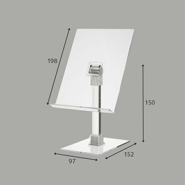 透明展示台モーションST-SL1のサイズ表記画像