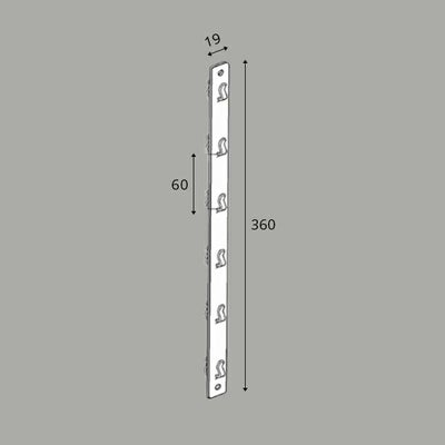 パッケージハンガー両面ハンガーのサイズ表記画像