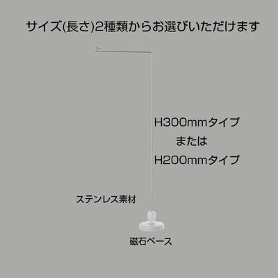 ミニのぼりマグネットタイプのサイズ表記画像