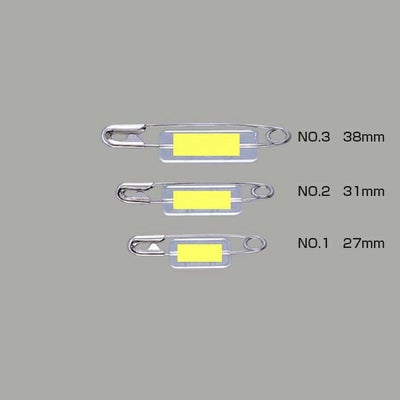 安全ピンノーリツピンのサイズ表記画像