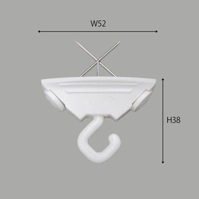 天吊り用フックフックマスターＷのサイズ表記画像