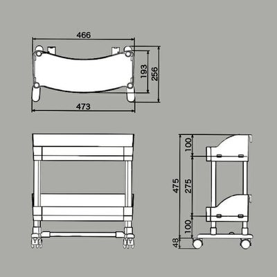 販促什器商品陳列スタンドＣＳＲⅡのサイズ表記画像