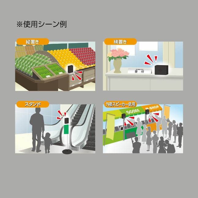 録音機能付き音声POP ボイスミックストーカー スタンド付｜店舗用品