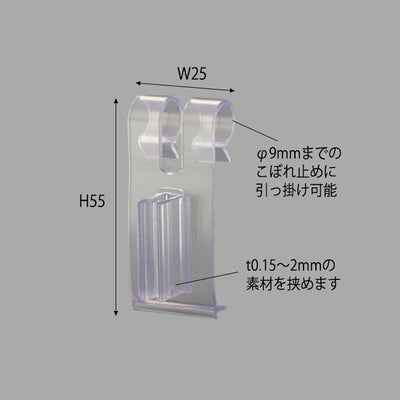 ＳＧワイヤーサインホルダーのサイズ表記、部位説明